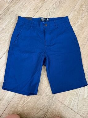 Chaps Stretch Chino Shorts Men's Size 30 Blue Flat Front